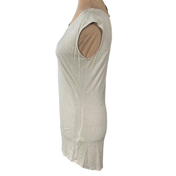 WHBM Tank Top T-Shirt Cream Side Drape Size S Small Wool Blend - Picture 2 of 6